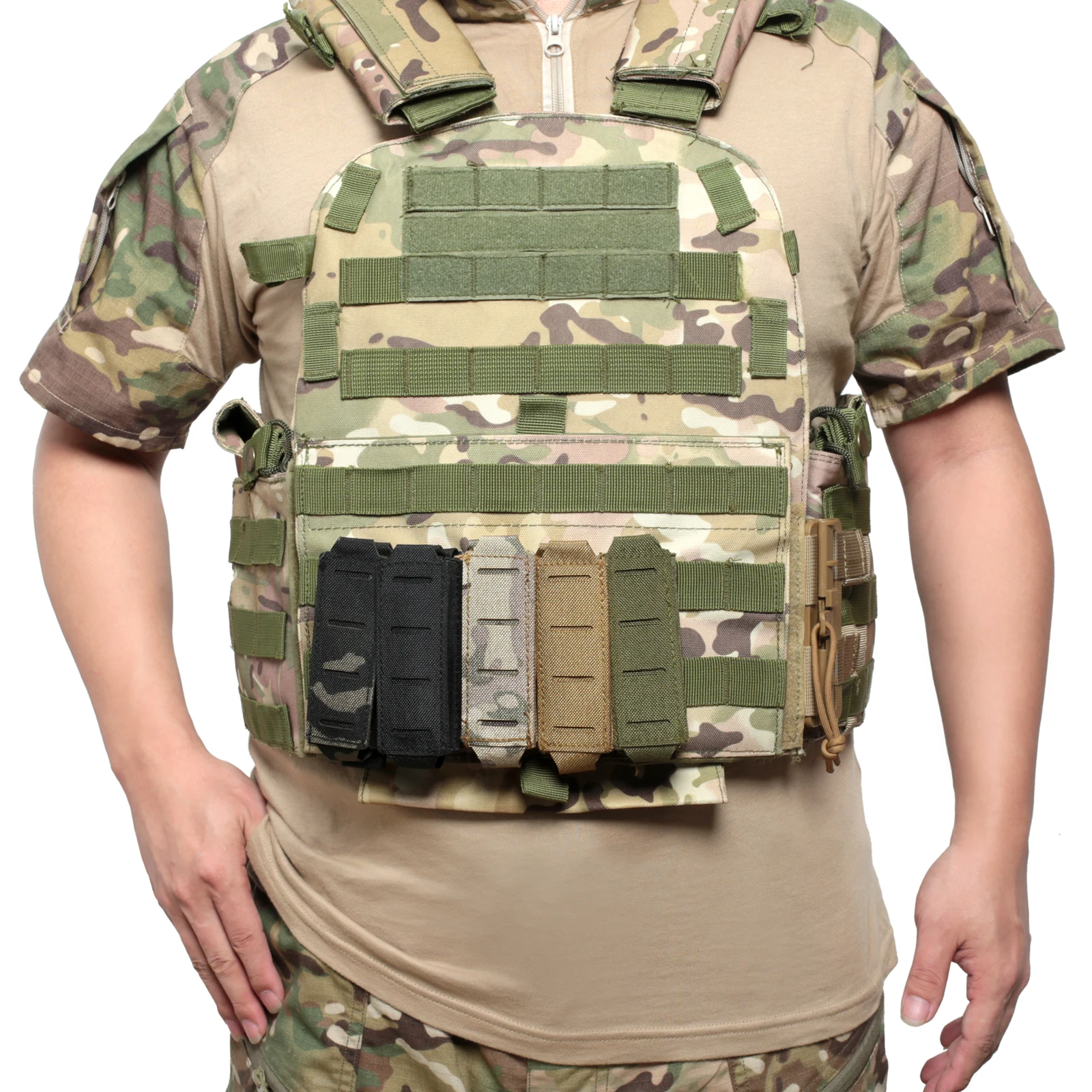 Molle 9mm Magazine Pouch Singl - Edc Carry Flashlight ulasan dan harga