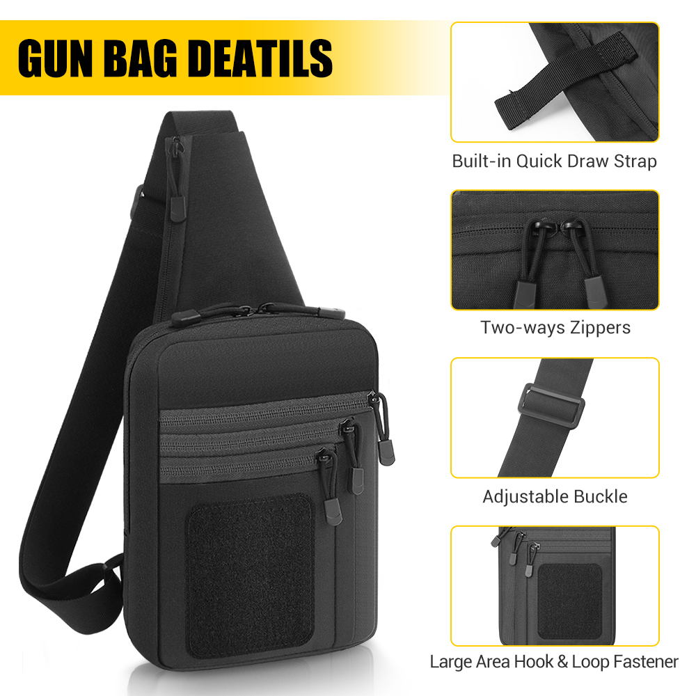 Tactical Pistol Gun Bag Concea - Edc Pistol Carry Bag ulasan dan harga