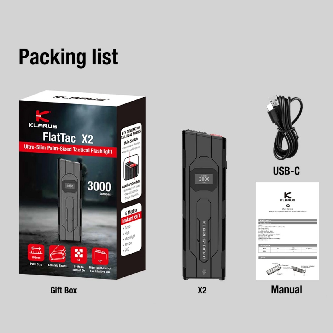 EDC Tactical Flashlight Klarus - Edc Carry Flashlight ulasan dan harga