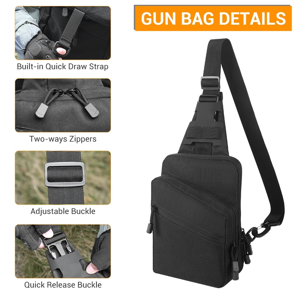 Tactical Pistol Gun Bag Concea - Edc Concealed Carry Bag ulasan dan harga