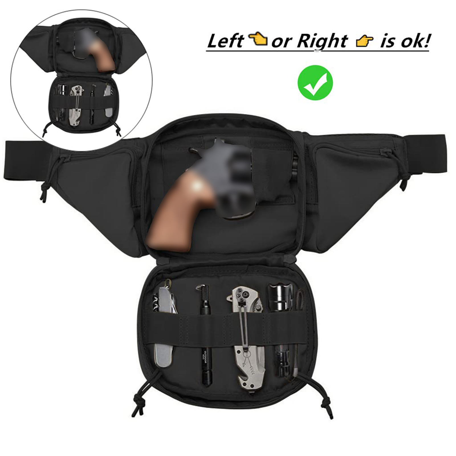 Tactical Fanny Pack Gun Holste - Edc Concealed Carry Bag ulasan dan harga