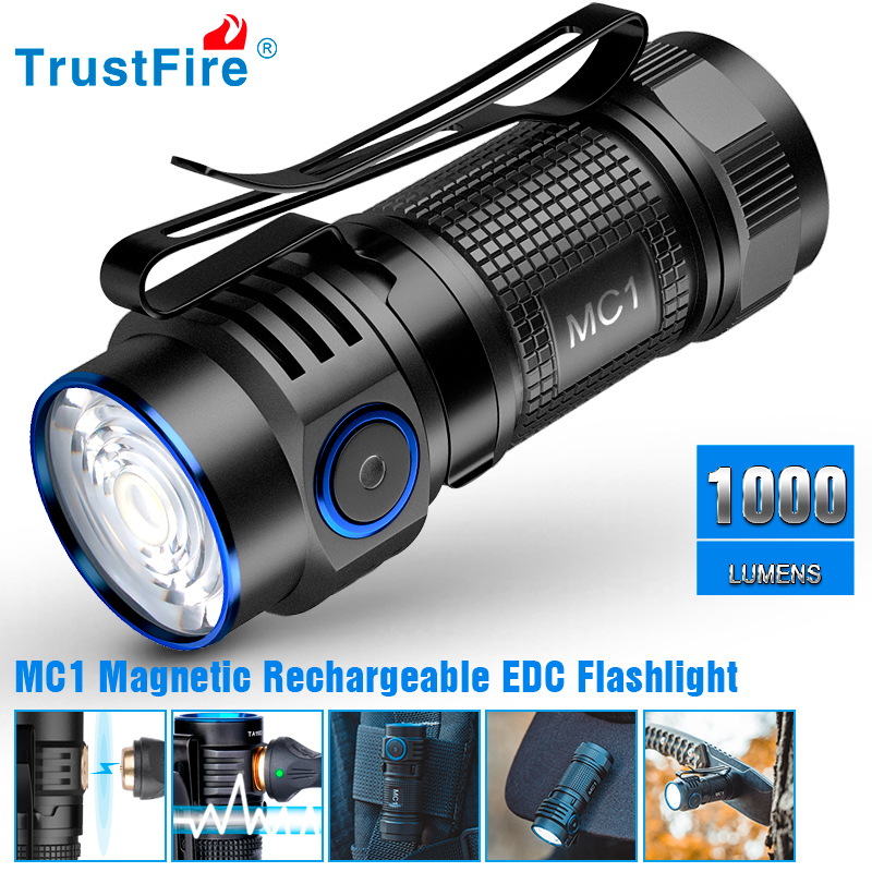 Trustfire MC1 Usb Rechargeable - Edc Carry Flashlight ulasan dan harga