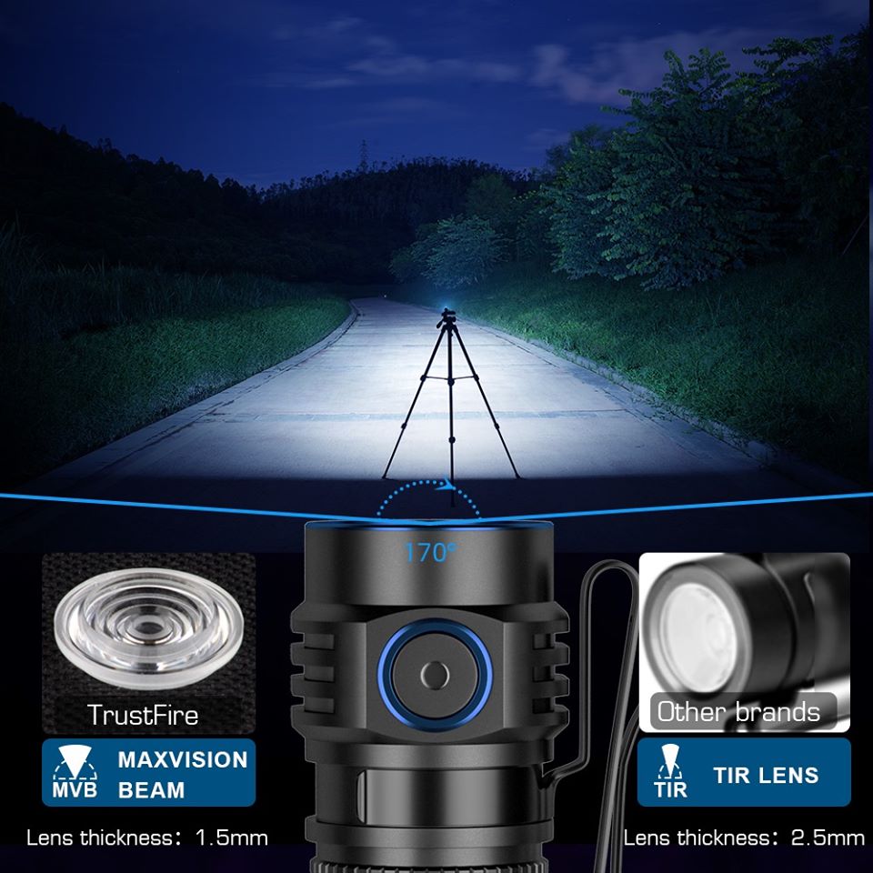 Trustfire MC1 Usb Rechargeable - Edc Carry Flashlight ulasan dan harga